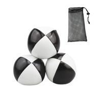 Perfeclan 3 Piezas Pelotas PU Bolas Lanzamiento Mini para Principiantes Adultos y Niños Fácil Agarre y Bolsa Portátil Adecuado para Juegos en el, Blanco y Negro