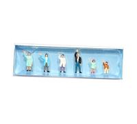 Perfeclan 6 Figuras de Resina de diminutas a Escala HO 1:87, diseño Decorativo, proyectos de Bricolaje, Figuras en Miniatura de pie Saludando, dioramas