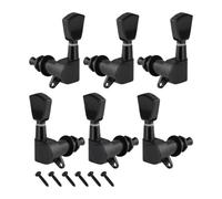 perfeclan 6x de guitarra Pegs 3L3R Cabeza de máquina de ajuste de guitarra con sintonizador de herramientas para piezas de accesorios de guitarra, Negro