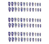 perfeclan 72pcs Stick en las uñas Consejos franceses, Fashion Creative Nail Art Decoration uñas uñas falsas para viajar, al aire libre, ámbar Violeta