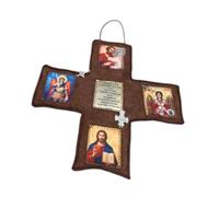 Perfeclan Adorno Bolsillo, Compacto, portátil, para Viajes, decoración Ligera, Regalo Creativo, oración católica Hecha a Mano, Azul Oscuro