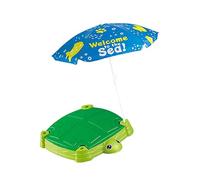Perfeclan Arenero con Tapa y sombrilla. Juegos acuáticos para niños. Juego sensorial para la Playa, Interior, Exterior, jardín. Regalo para niños 3, Tortuga