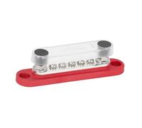 perfeclan Bloque de distribución de energía de 150 a, bloque de terminales eléctricos de barra colectora, 5 terminales de tornillo M4 para sistemas solares de, 1 Pieza Roja