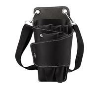 perfeclan Bolsa cruzada para tijeras, bolsa para peluquería, múltiples bolsillos, de cuero, multifuncional, cinturón desmontable, fácil de limpiar, bolsa para