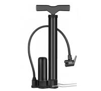 perfeclan Bomba de Aire para Bicicleta con Mecanismo Doble Inflador Manual Resistente y Medidor de Presión Precisa en Acero Inoxidable Adecuada para Rutas Largas Gimnasios y Hogar, Negro, Corto HP