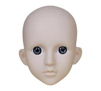 perfeclan Cabeza de maniquí de entrenamiento, modelo, fácil de usar, cabezal facial de cosmetología para principiantes en el hogar del salón de belleza, Ojos Grises, Piel Amarilla