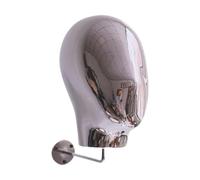 perfeclan Cabeza de maniquí, soporte para exhibición de pelucas, compacto, multiusos, elegante, para exhibir sombreros, montaje en pared para centro comercial, Plata