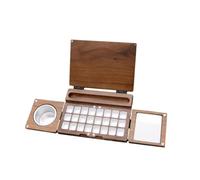 Perfeclan Caja de Pintura de Acuarela, Paleta de Pintura de Viaje Plegable para Pintar y Hacer Manualidades con área de Mezcla, Bandeja de Pintura de Madera,