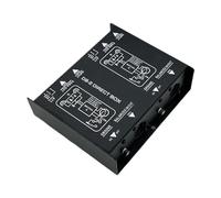 perfeclan Caja pasiva dB2 con salida XLR balanceada, doble canal, carcasa metálica resistente a impactos para músicos profesionales.