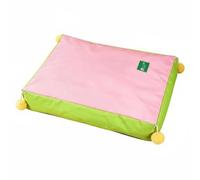 Perfeclan Cama para Perro Colchón Alfombra Cojín Acolchado con Tela Oxford Robusta y Funda Lavable Superficie Amplia para Estirarse y Dormir Adecuada para, Green-Pink, L
