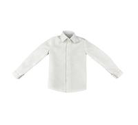 Perfeclan Camisa de Manga Larga a Escala 1:6, Estilo Retro, Informal, Mini Camisa de Trabajo, Top para Figuras de Acción de 12 Pulgadas, Accesorio para Figuras, Blanco