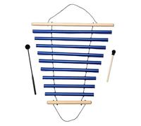 perfeclan Campana de Viento Instrumento de Percusión Relajación Campana Meditativa Barra Giratoria Madera Metal Claridad de Sonido Adecuada para Meditación, Azul