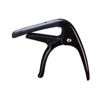 perfeclan Capo de Guitarra Acústica Pinza de Muelle Brazo Inferior Enganchado Barra Curvada Estructura en Aluminio con Goma Suave Que Protege Cuerdas y Mástil, Negro
