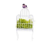 Perfeclan Casa de muñecas a Escala 1:12, casa para pájaros, Jaula para pájaros en Miniatura, Accesorios para casa de muñecas, Regalo para niños, Escena de Vida, Blanco