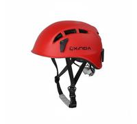 perfeclan Casco de Escalada con Protección contra Golpes Ajuste Estable Diseño Ergonómico y Ventilación Extendida Adecuado para Escalada Deportiva Rutas de Montaña Trabajo de Respuesta, Rojo