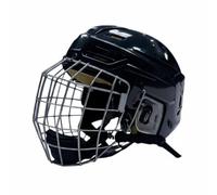 perfeclan Casco de Hockey sobre Hielo Casco Protector con Rejilla Máscara Visera Correa de Mentón Estructura PP y Interior EVA Ventilación Integrada Adecuado para Entrenamiento Juego, L