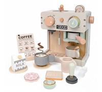 perfeclan Children Play Kitchen Máquina de Café Infantil de Madera para Juego de Café con Cucharas Tazas y Dulces Favorece Atención y Narración Diseño Compacto