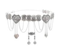 Perfeclan Cinturón de para danza del vientre, Cadena danza Dancewear, Plata