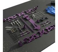 Perfeclan Componentes Industriales Brazo de Control Coche RC Kit de Reacondicionamiento Transmisión Bieletas Engranajes Metal Firme Compatible con Wltoys 144001, Titanio