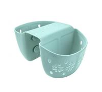 perfeclan Contenedor Silicona para Baño con Ventosas y Separador Interno para Ornar Juguetes y Elementos Aseo con Perforaciones en Costados y Parte Inferior, Verde Claro
