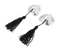 Perfeclan de Cubierta del Pezón Juguetes Mujeres Lentejuelas Borla, Plata