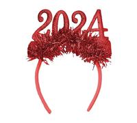 perfeclan Diadema de año Nuevo 2024, accesorio para el cabello con brillo dorado, aro para el pelo elegante, suministros para fiesta
