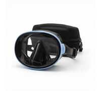 Perfeclan Equipo de Buceo Ligero para Adultos Máscara de Visor con Tubo Respiradero Incorporado y Cristal Templado con Estuche de Transporte Rígido para Buceo, Negro Y Azul, Adulto