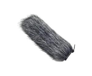 perfeclan Escudo de viento de parabrisas de micrófono Slip-On Soft con cordón fácil de usar Fliter Wind Screen para periodistas de uso al aire libre, 21cm