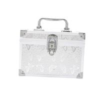 perfeclan Estuche de maquillaje de aleación de aluminio para guardar herramientas de maquillaje, extragrande, para manicura y belleza, Plata