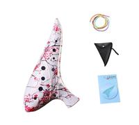 perfeclan Estuche de transporte para ocarina de 12 agujeros en tono C, elegante y ligero, coleccionable, con cancionero, piccolo para amantes de música, Flor Roja