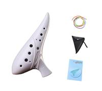 perfeclan Estuche de transporte para ocarina de 12 agujeros en tono C, elegante y ligero, coleccionable, con cancionero, piccolo para amantes de música, Blanco