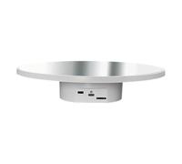 Perfeclan Expositor de Joyas Giratorio eléctrico con Base giratoria y Cable USB, Bandeja de exhibición automática para Productos de fotografía, 25 Cm Blanco