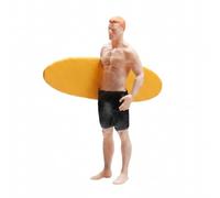 Perfeclan Figura Coleccionable Mini de Resina 1/64 Muñeco en Escala Modelo Diorama Personaje Pintado Pieza Artesanal para Escenas Detalladas Adecuado para, Chico Surfista H-Board