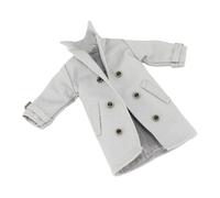 Perfeclan Figura de acción de Hombre a Escala 1/12, Ropa, Chaqueta Larga de Tela Cortavientos, Informal, Elegante, Modelo de muñeca en Miniatura, Disfraz, Gris