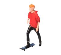 Perfeclan Figura de Diorama a Escala 1/64, Elegante, Modelo de la Calle, Paisaje de Resina, Juguete en Miniatura Pintado, diseño para Regalo de, El Hombre del Monopatín