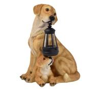 Perfeclan Figura Resina con Linterna bajo Mantenimiento Adorno con Farol Rústico para Senderos, Patios, Hijo