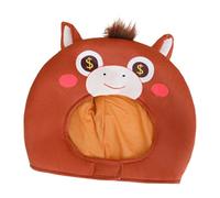 Perfeclan Gorro de Peluche con Forma de Caballo, decoración de Halloween, cálido, para graduación, Mascota de Caballos, MarrÓn