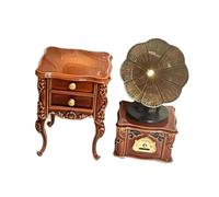 perfeclan Gramófono en Miniatura 1:12 con Tocadiscos de Gabinete para Decoración Diorama