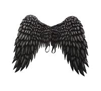 Perfeclan Grandes alas de ángel para Adultos Accesorios de Disfraces de Hadas Alas Decorativas para Fiesta de Halloween, Negro