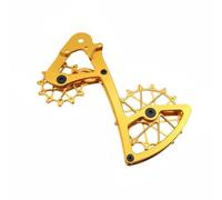 perfeclan Guía de Desviador Trasero Bicicleta Jaula Polea Gran Diámetro Cerámica Engranaje Optimizado Aluminio CNC Adecuada para Mixtos Uso, Dorado