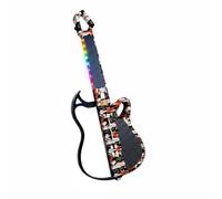 Perfeclan Guitarra Electrónica Infantil Interactiva Guitarra Juguete Fretboard Táctil sin Cuerdas con Guía Luminosa Sonidos de Instrumento y Bluetooth Tipo C, Carbon Red