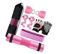 Perfeclan Juego de Almohadillas para Sentadillas con Barra, Almohadillas para Barra de Sentadillas, Guantes de Gimnasio, Almohadilla para Cuello y Hombros con, Rosa