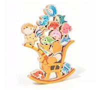 Perfeclan Juego de Apilamiento para Niños Juguete de Equilibrio Juguete Juguete de Pesca Fomenta Habilidades Cognitivas y Concentración Construcción en Madera Adecuado para Niños Familia Escuela