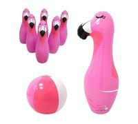 Perfeclan Juego de Bolos Inflable con Pelota, Juguetes para Educación Temprana, Juego de Fiesta, Juegos de Interior Y Exterior, Juego de Bolos para Reuniones Y, Flamenco