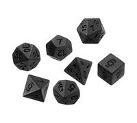 Perfeclan Juego de Dados Poliédricos de 7 Piezas, Dados RPG de Varios Lados Negros D8 D10 D12 D20 para Juegos de rol, Juegos de Matemáticas, Juegos de Cartas de Mesa