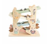 perfeclan Juguete de Rampa para Niños Coche Educativo Rampa Pista Vehículo Madera con Números Interacción Social Coordinación y Destreza Pensamiento Adecuado para Centros Infantiles Casa