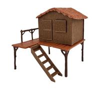Perfeclan Kit de construcción de Modelo de casa con Techo de Paja, cabaña, Escena de Granja única, Modelo Mini para Mesa de, Paisaje ferroviario,