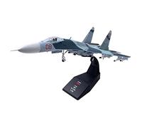 Perfeclan Líneas aéreas Rusas Flanker Sukhoi Su-27 Modelo de fundición a Escala 1/100 con Soporte para decoración de Regalo de coleccionables