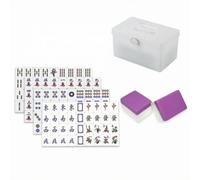 Perfeclan Mahjong Acrílico Set de Fichas Juego de Mesa 148 Piezas con Palo de Bambú Círculos Vientos y Dragones Acrílico, Array, Púrpura Claro, 7分浅紫 37 +胶盒