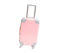 Perfeclan Maleta para muñecas de 18 Pulgadas, Maleta con Ruedas, Mini con Ruedas, Juguete de simulación, Juguete en Miniatura para bebés, Rosa